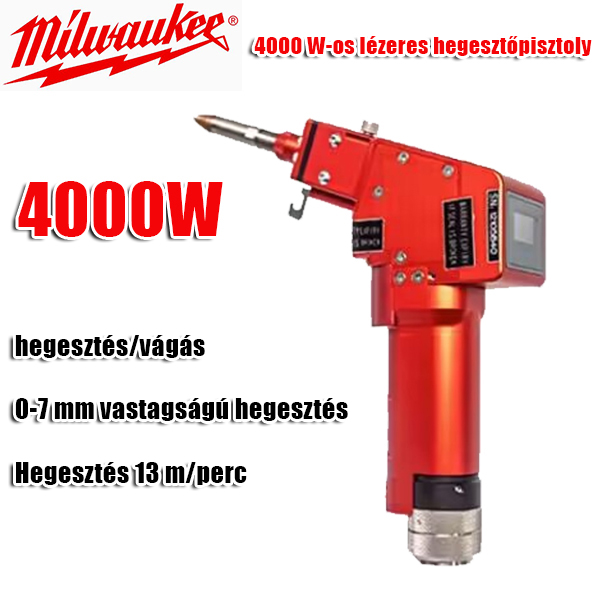[Milwaukee] 4000W laserová svařovací pistole svařování/řezání 0-10mm tloušťka svařování 13m/min